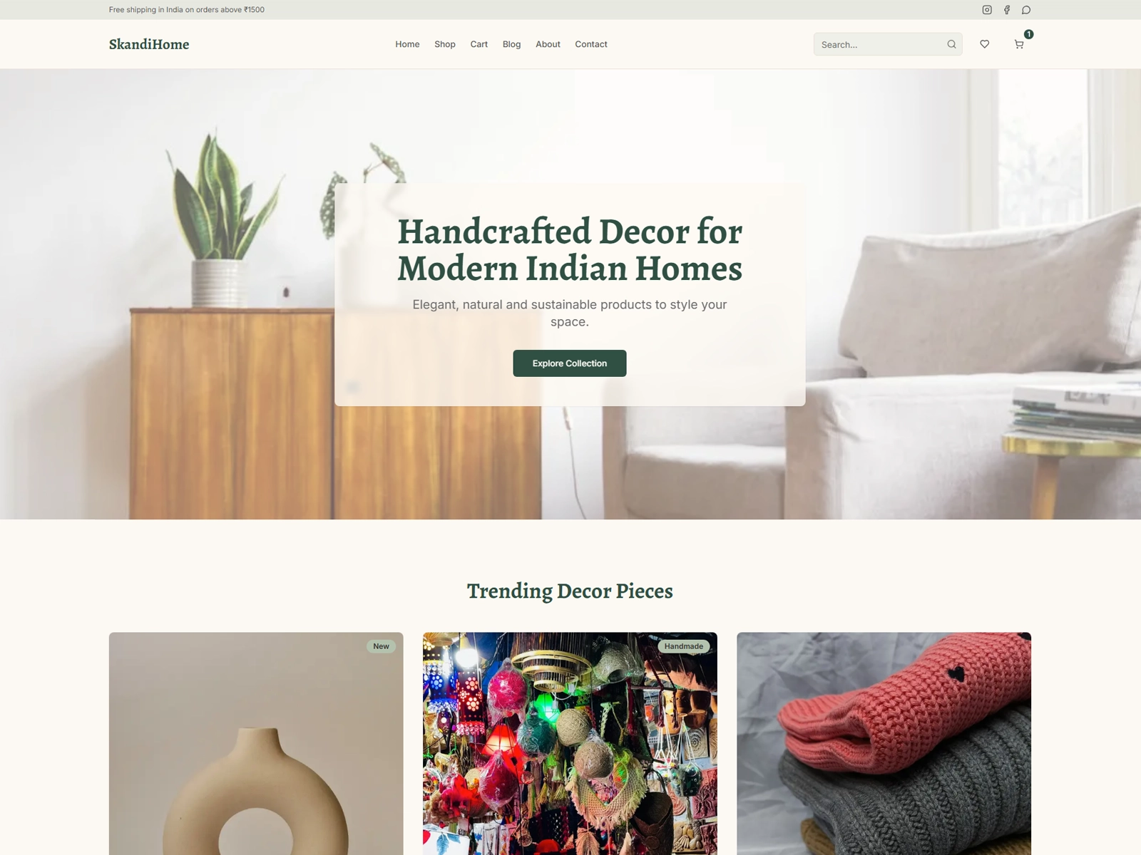 Skandi Home Decor E-commerce Platform